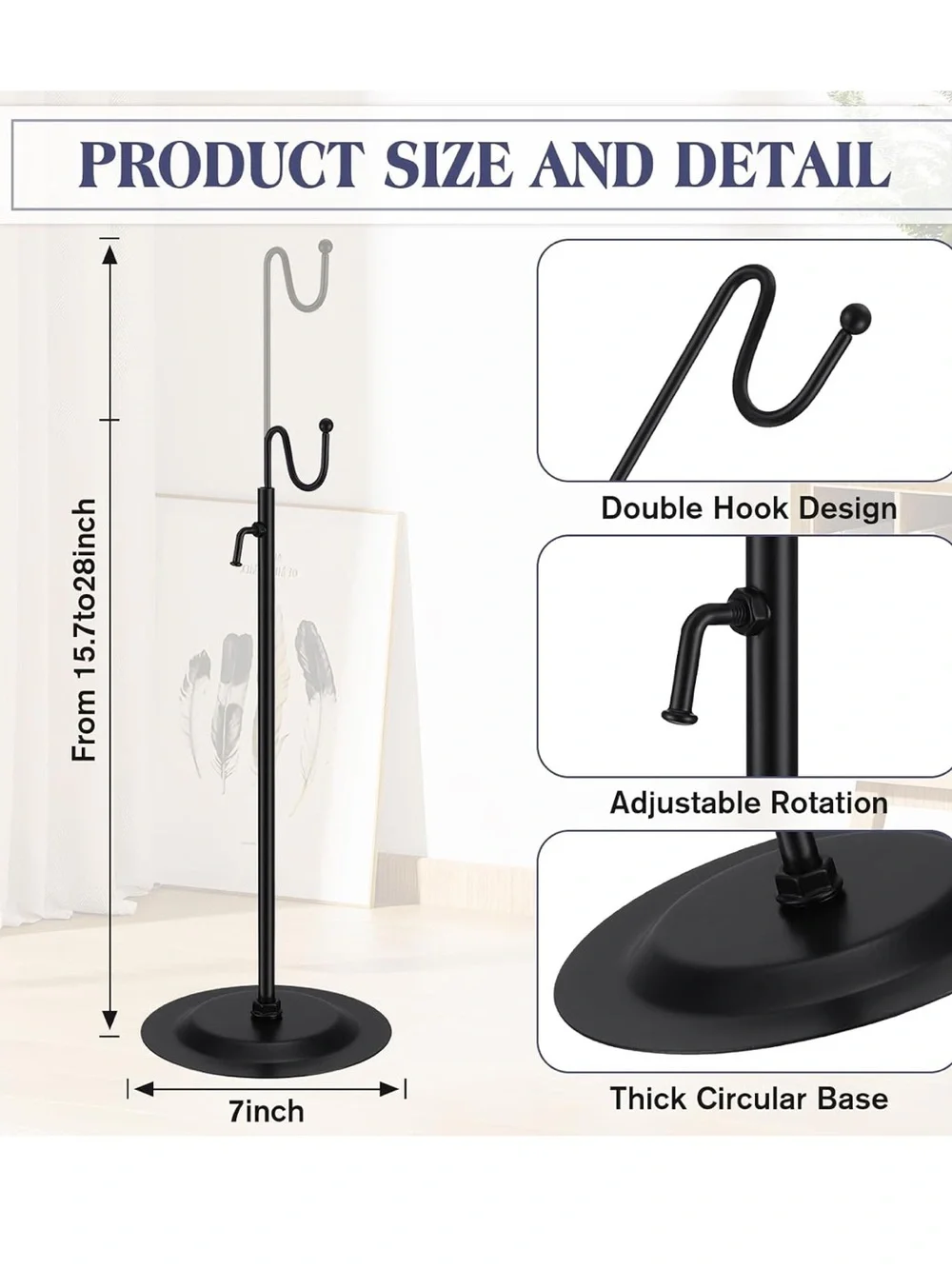 Adjustable Black Display Stands - Set of 5